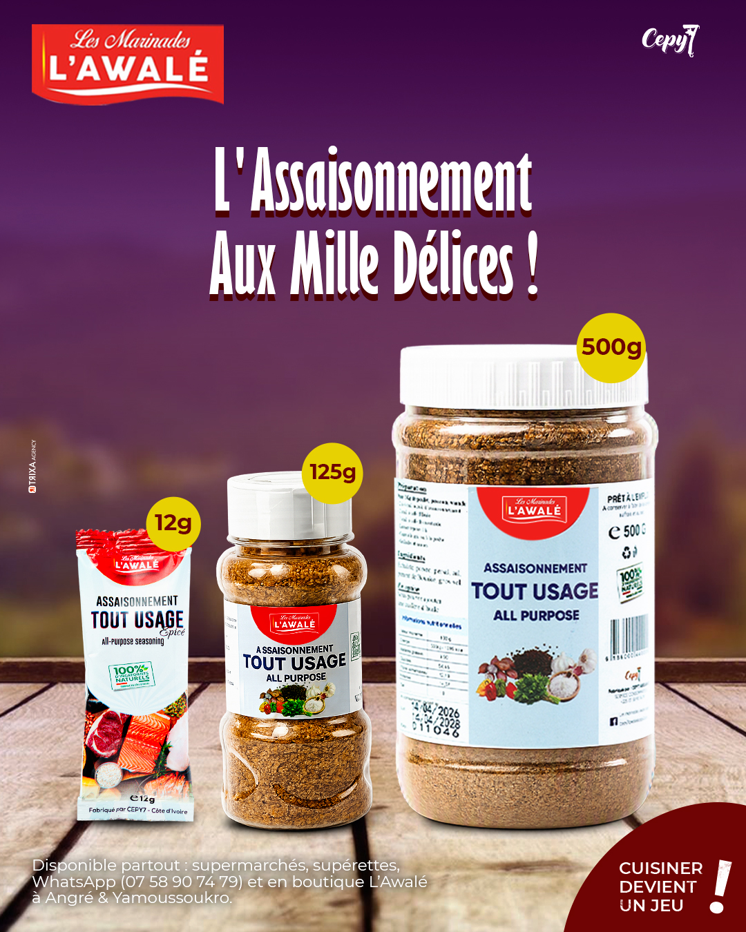 Campagne Publicitaire & Social Media - Les Marinades L'Awalé (CEPY7)